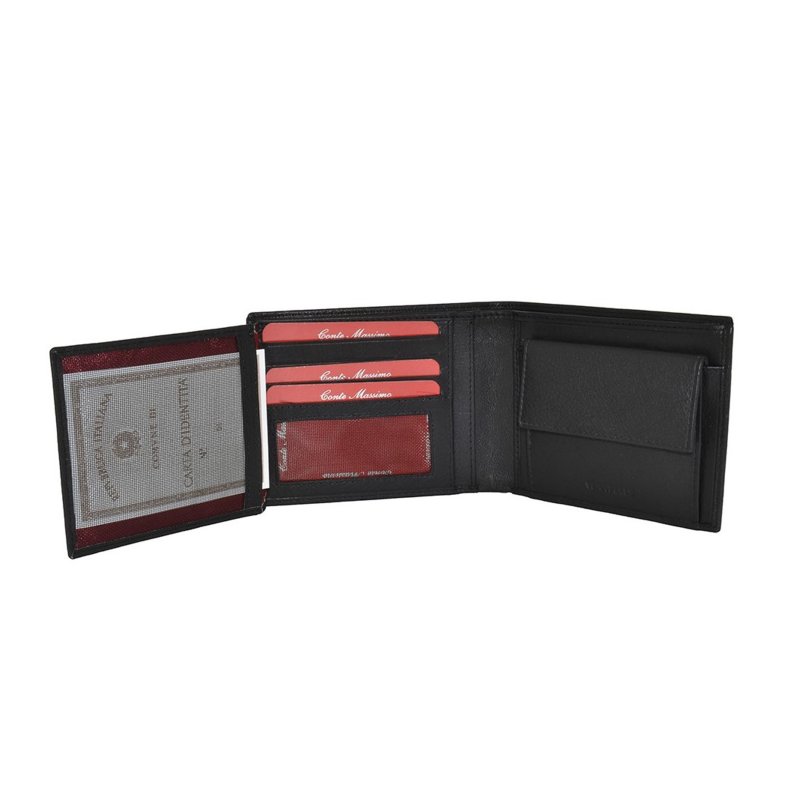 CONTE MASSIMO Portefeuille Homme, Cuir Véritable, Fait Main Porte-monnaie et Porte-cartes, Avec Coffret Cadeau — vue arrière