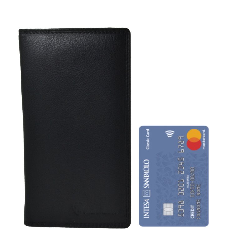 Conte Massimo Men's Wallet, Genuine Leather, Handmade, Vertical Card Holder, Gift Box — detail