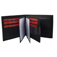CONTE MASSIMO Herren-Geldbörse, echtes Leder, handgefertigt, Kartenfach und Knopf, mit Geschenkbox 2