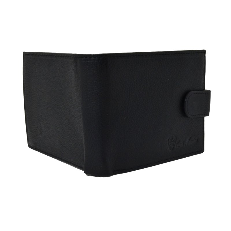 Conte Massimo Men's Wallet, Genuine Leather, Handmade, Card Holder and Button, Gift Box — detail