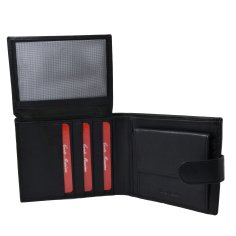 CONTE MASSIMO Herren-Geldbörse, echtes Leder, handgefertigt, Knopfverschluss, mit Geschenkbox 2