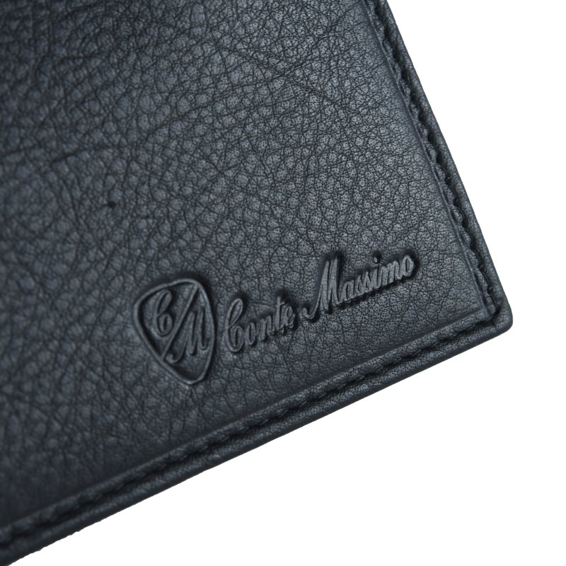 CONTE MASSIMO Men's Wallet, Genuine Leather, Handmade Card Holder Without Coin Pocket, With Gift Box — view 7