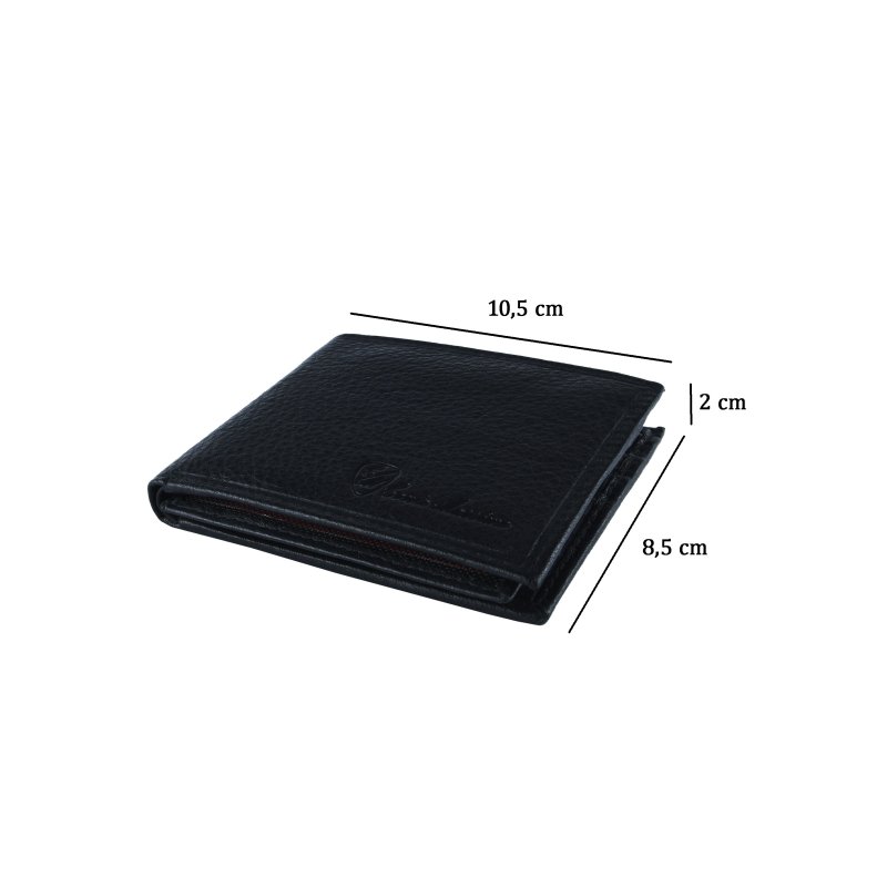 CONTE MASSIMO Cartera Hombre, Piel Auténtica, Hecho a mano Slim Sin Monedero con Caja de Regalo — vista trasera