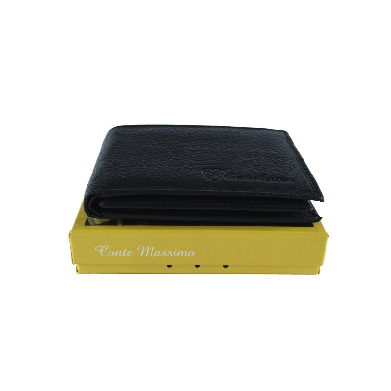 CONTE MASSIMO Portefeuille Homme, Cuir Véritable, Fait Main Slim Sans Porte-monnaie avec Boîte Cadeau — vue 9