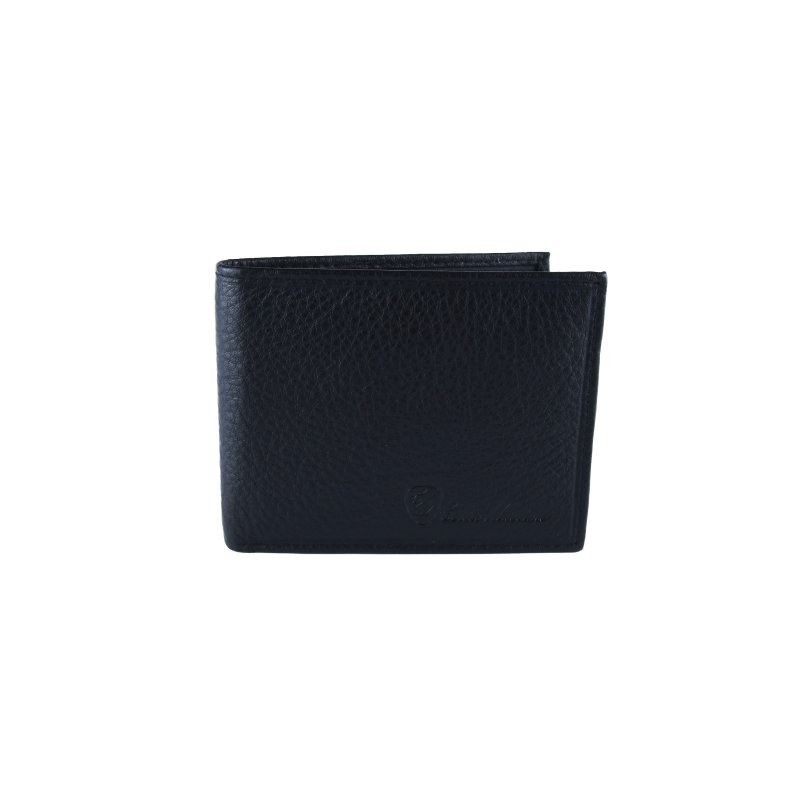 CONTE MASSIMO Men's Wallet, Genuine Leather, Handmade Slim Without Coin Pocket, Gift Box — inside