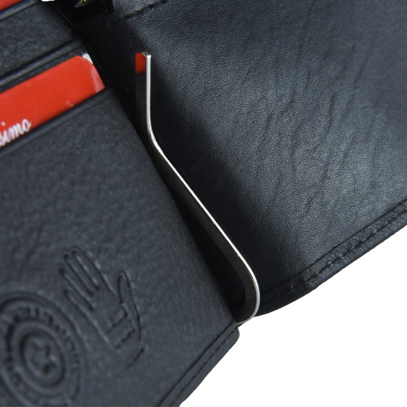 CONTE MASSIMO Cartera Hombre, Piel Auténtica, Hecho a mano Doble Pinza para Billetes, Con Caja de Regalo — interior
