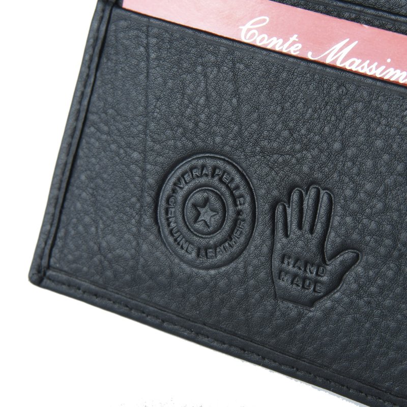 CONTE MASSIMO Cartera Hombre, Piel Auténtica, Hecho a mano Doble Pinza para Billetes, Con Caja de Reg… — detalle del logotipo