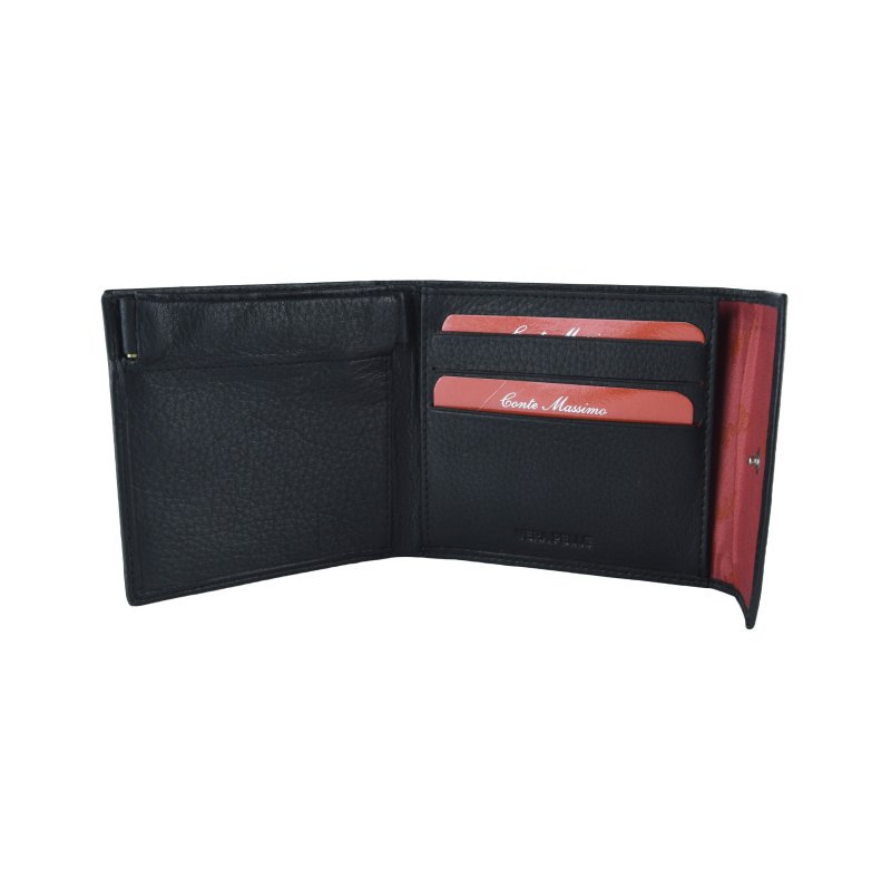 Conte Massimo Cartera de Hombre, De Piel Auténtica, Con Monedero TIC-TAC y Caja de Regalo — vista frontal