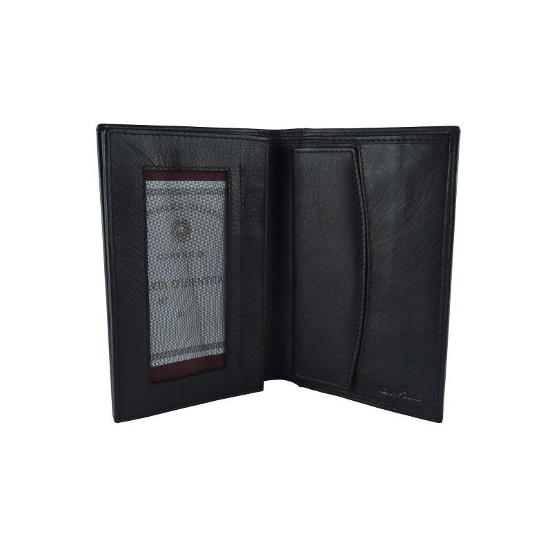 CONTE MASSIMO, Cartera de Hombre Vertical Grande con Fuelle, Piel Auténtica, Caja de Regalo