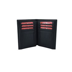 CONTE MASSIMO, Portefeuille Homme Vertical, Cuir Véritable, Petit Format, Sans Porte-monnaie