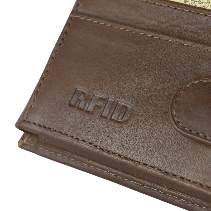 HUNT, Portefeuille Homme en Cuir Véritable, Classique à Bouton, avec Protection RFID et Boîte Cadeau — vue 13
