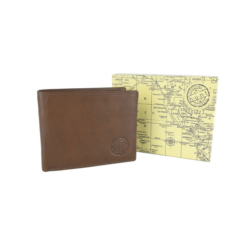 HUNT, Portefeuille Homme en Cuir Véritable, Classique avec Protection RFID et Boîte Cadeau — vue 8