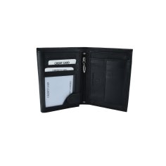 GRESEL Portefeuille Homme Noir Vertical en Cuir Véritable, Avec Porte-Monnaie, Avec Boîte Cadeau