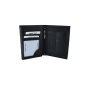 GRESEL Men's Vertical Black Wallet In Genuine Leather, With Coin Pocket, With Gift Box