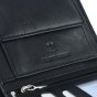 GRESEL Herren-Geldbörse Schwarz im Hochformat aus echtem Leder, mit Münzfach, mit Geschenkbox — Detail