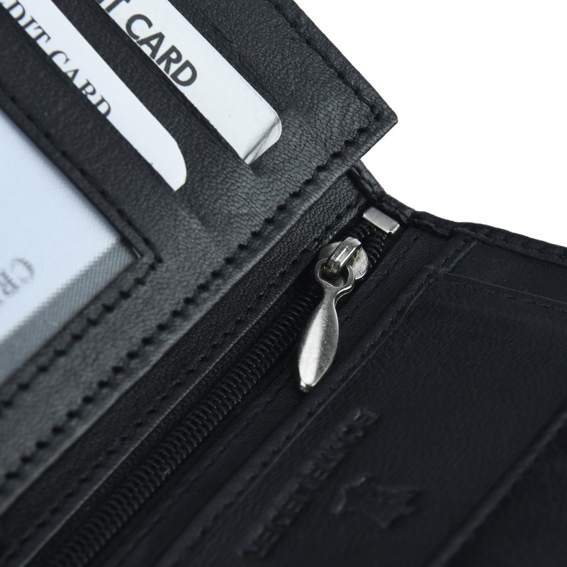 GRESEL Herren-Geldbörse Schwarz im Hochformat aus echtem Leder, mit Münzfach, mit Geschenkbox — Ansicht 7