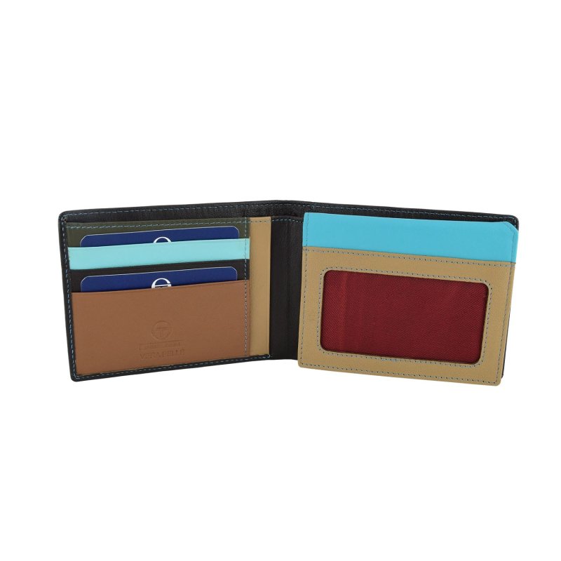 SERGIO TACCHINI, Portefeuille Homme Sans Porte-Monnaie En Cuir Véritable Intérieur Multicolore Avec Boîte Cadeau — vue 10