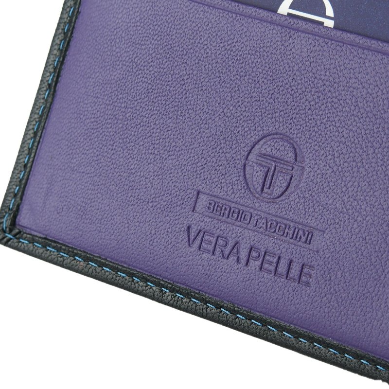 SERGIO TACCHINI, Men's Wallet Without Coin Pocket In Genuine Leather Multicolour Interior With Gift Box — view 22
