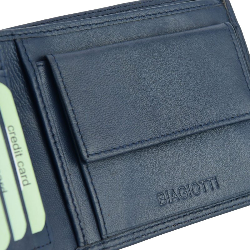 Biagiotti Men's Wallet in Genuine Leather, Classic With Coin Purse and Gift Box — view 7