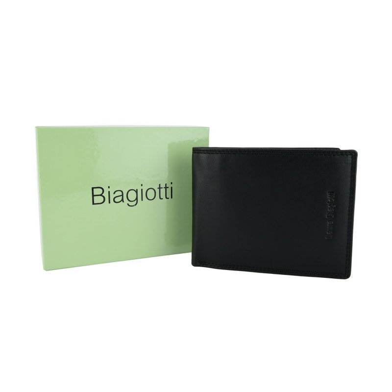 Biagiotti Men's Wallet in Genuine Leather, Classic With Coin Purse and Gift Box — view 12