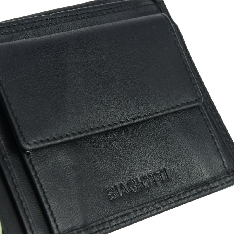 Biagiotti Men's Wallet in Genuine Leather, Classic With Coin Purse and Gift Box — view 15