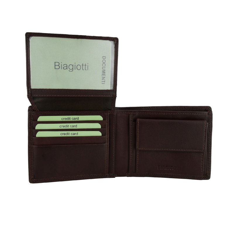 BIAGIOTTI UOMO, Cartera de Hombre en Piel Auténtica, Clásica con Monedero y Caja de Regalo — vista 19