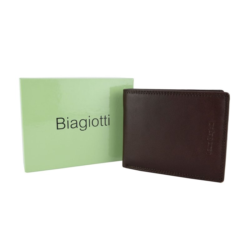 Biagiotti Men's Wallet in Genuine Leather, Classic With Coin Purse and Gift Box — view 20