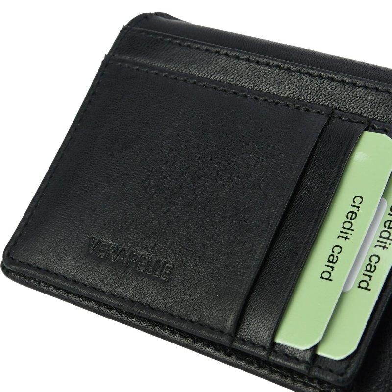 BIAGIOTTI UOMO, Herren-Geldbörse aus Echtem Leder, Slim mit Münzfach und Geschenkbox — Ansicht 7