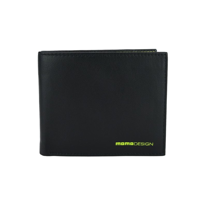 Momo Design Men's Wallet in Genuine Leather, RFID Protection, Wooden Gift Box
