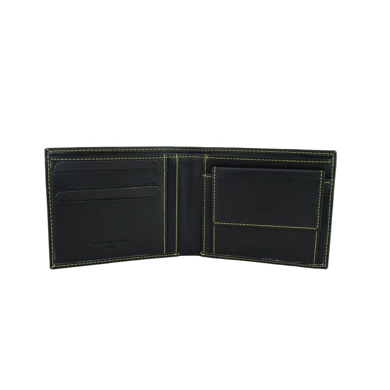 MOMO DESIGN Portefeuille Homme en Cuir Véritable, avec Protection RFID, Boîte Cadeau en Bois — vue de face