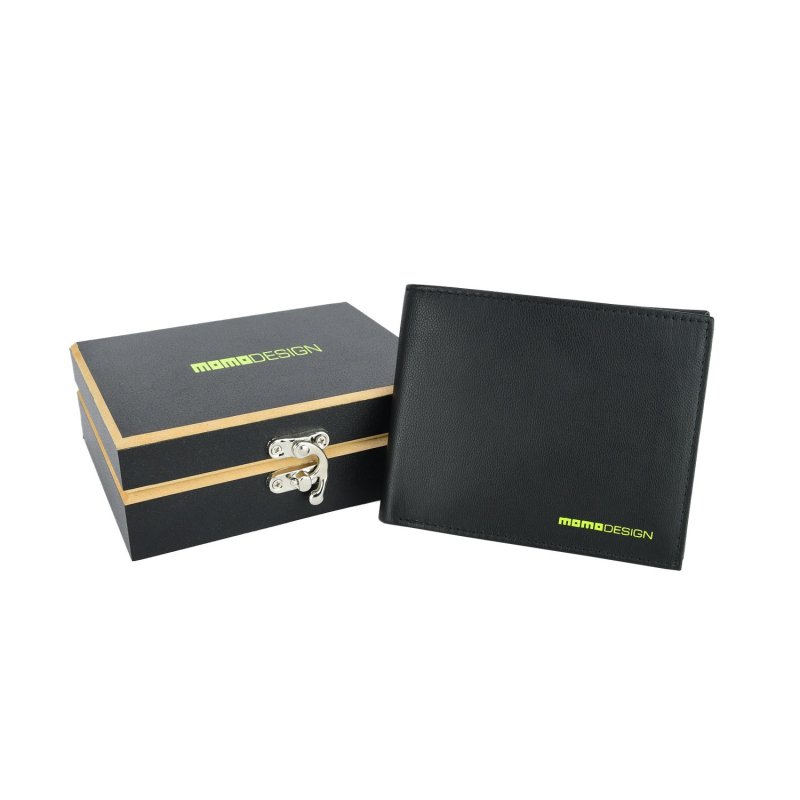 Momo Design Men's Wallet in Genuine Leather, RFID Protection, Wooden Gift Box — view 7