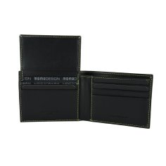 MOMO DESIGN Men's Wallet in Genuine Leather, With RFID Protection, Without Coin Pocket, Wooden Gift Box
