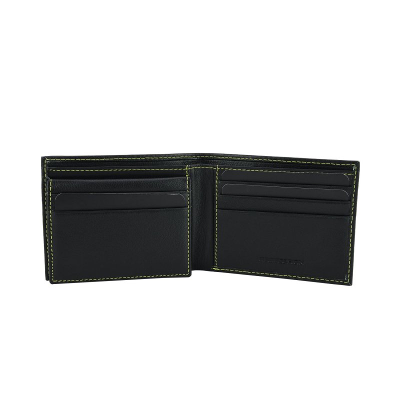 MOMO DESIGN Men's Wallet in Genuine Leather, With RFID Protection, Without Coin Pocket, Wooden Gift Box — front view