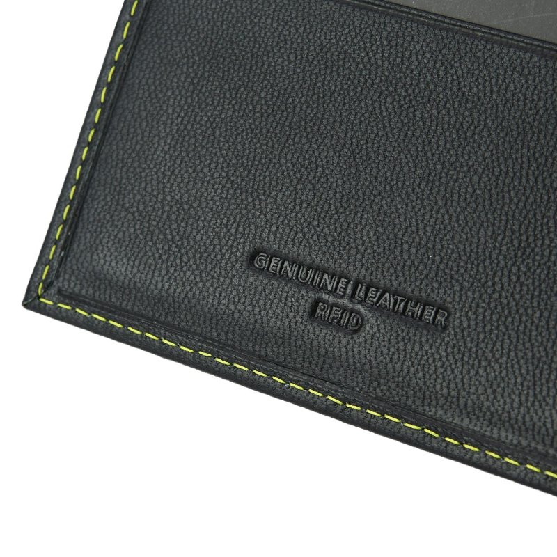 MOMO DESIGN Portefeuille Homme en Cuir Véritable, avec Protection RFID, Sans Porte-monnaie, Boîte Cadeau en Bois — détail