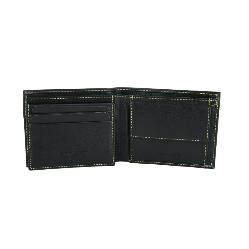 MOMO DESIGN Portefeuille Homme Slim en Cuir Véritable, avec Protection RFID, Boîte Cadeau en Bois — vue de face