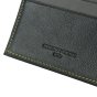 MOMO DESIGN Men's Slim Wallet in Genuine Leather, With RFID Protection, Wooden Gift Box — logo detail