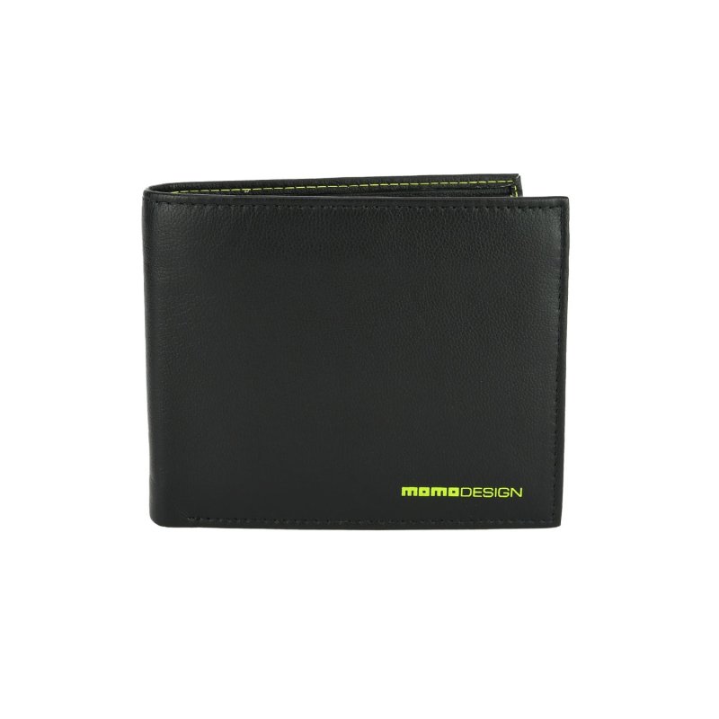MOMO DESIGN Men's Wallet in Genuine Leather, Classic, With RFID Protection, Wooden Gift Box