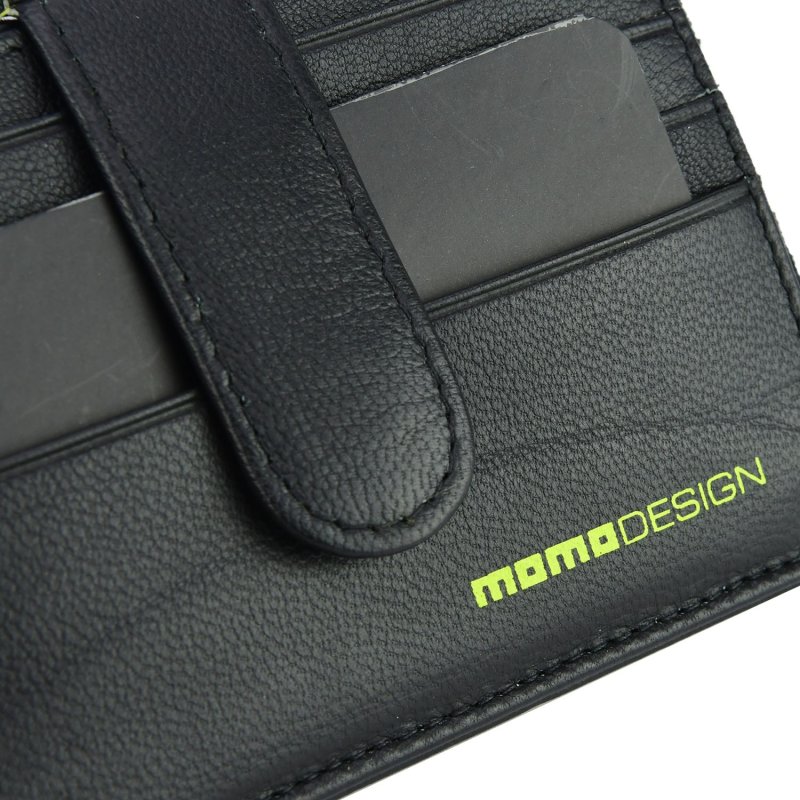 MOMO DESIGN Herren-Geldbörse aus Echtem Leder, mit RFID-Schutz, Geschenkbox aus Holz — Detail