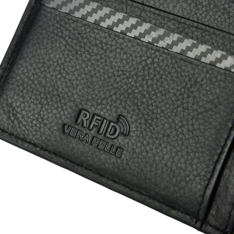Conte Massimo Portefeuille Homme Classique en Cuir Véritable RFID, Effet Carbone, avec Boîte Cadeau art1 — vue 8
