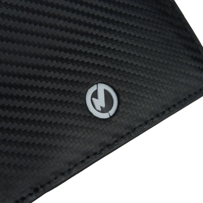 Conte Massimo Men's Genuine Leather Wallet RFID, Carbon Effect, with Gift Box art2 — detail