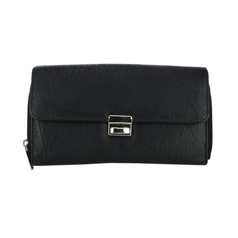 Black Work Wallet, Multi-Pocket for Gas Station Attendants, Faux Leather, with Chain H98186