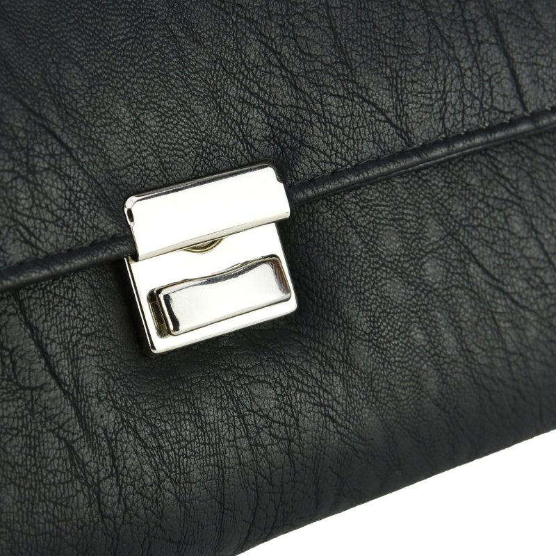 Black Work Wallet, Multi-Pocket for Gas Station Attendants, Faux Leather, with Chain H98186 — inside
