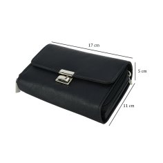 Portefeuille de Travail Noir, Pour Pompiste Multipoche Petit Format en Similicuir, Avec Chaîne H98187 — vue de face 2