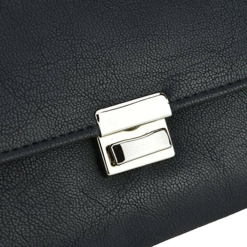 Black Work Wallet, Small Multi-Pocket for Gas Station Attendants, Faux Leather, with Chain H98187 — inside