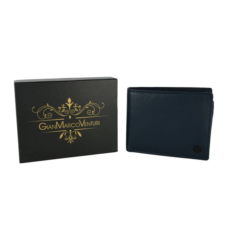 GIANMARCO VENTURI Men's Wallet In Genuine Leather, With Coin Pocket, Gift Box 996 — detail