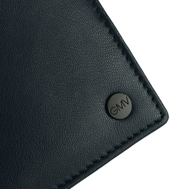 GIANMARCO VENTURI Men's Wallet In Genuine Leather, With Coin Pocket, Gift Box 996 — logo detail