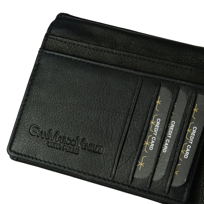GIANMARCO VENTURI Portefeuille Homme en Cuir Véritable, Avec Porte-Monnaie, Boîte Cadeau 996 — vue 15