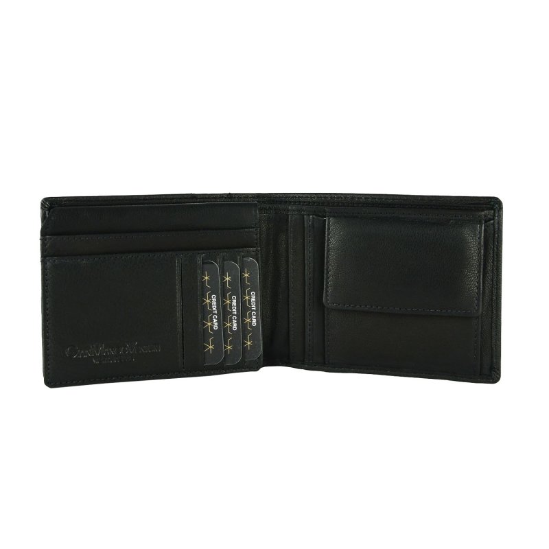 GIANMARCO VENTURI Men's Wallet In Genuine Leather, With Coin Pocket, Gift Box 959 — front view