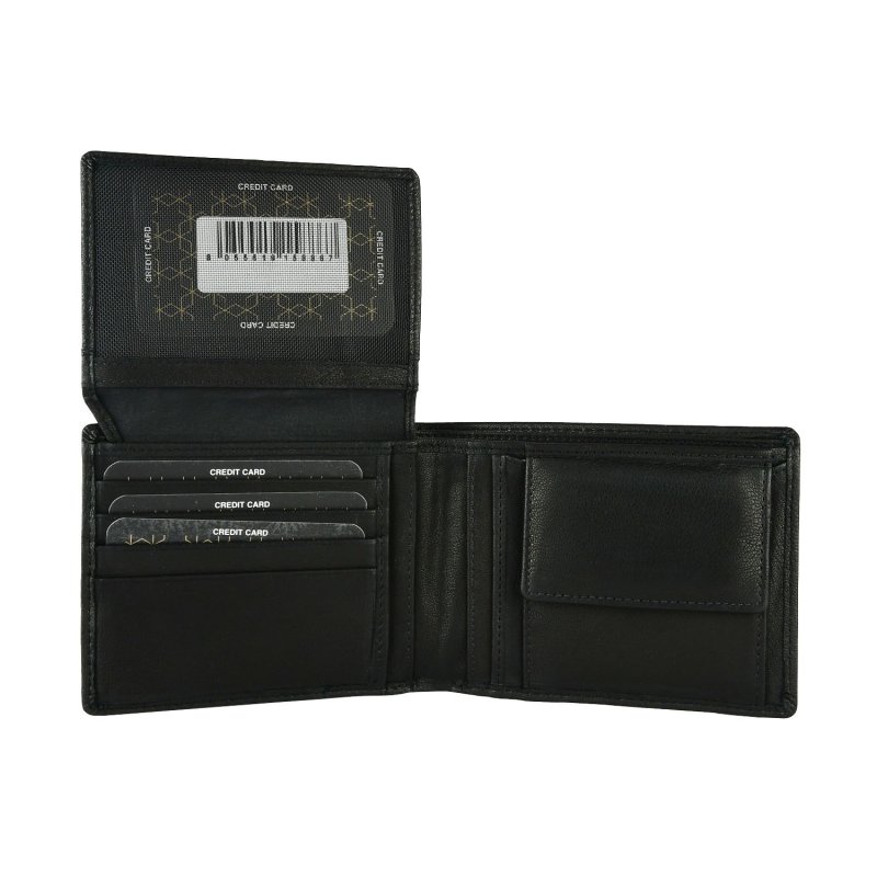 GIANMARCO VENTURI Portefeuille Homme en Cuir Véritable, Avec Porte-Monnaie, Boîte Cadeau 959 — vue arrière