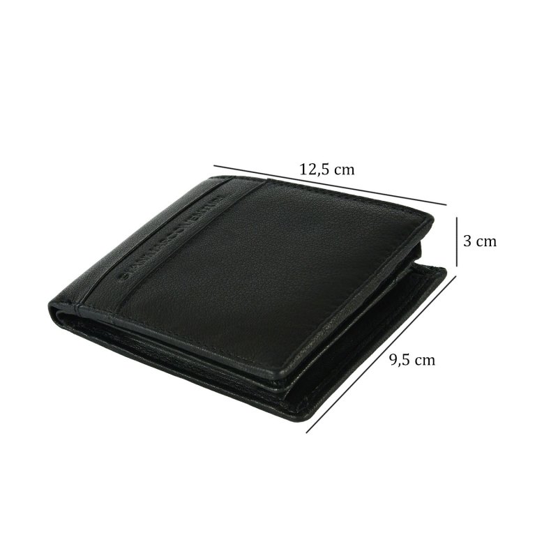 GIANMARCO VENTURI Men's Wallet In Genuine Leather, With Coin Pocket, Gift Box 959 — inside